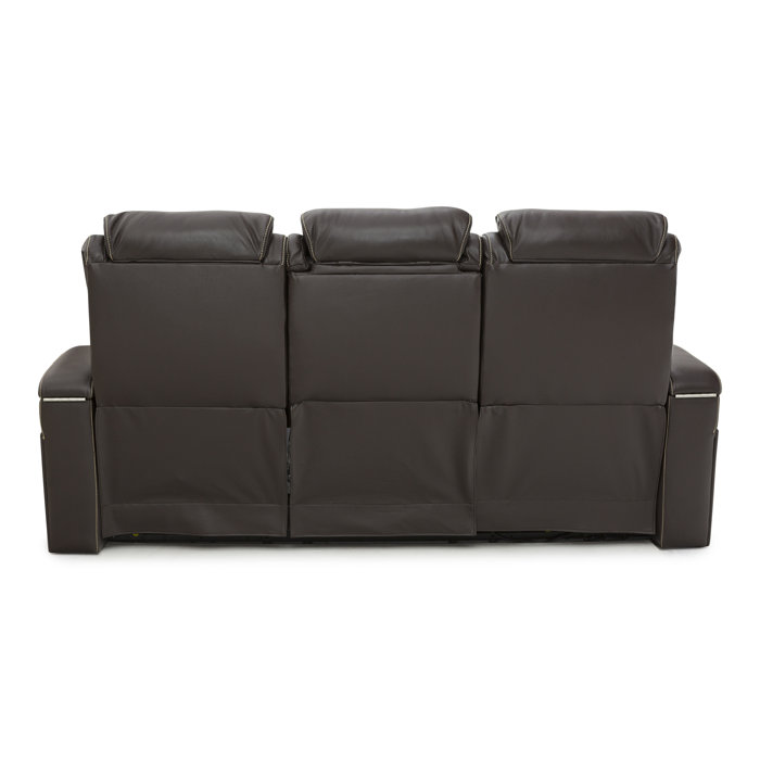 Latitude Run Leather Home Theatre Sofa Wayfair Ca