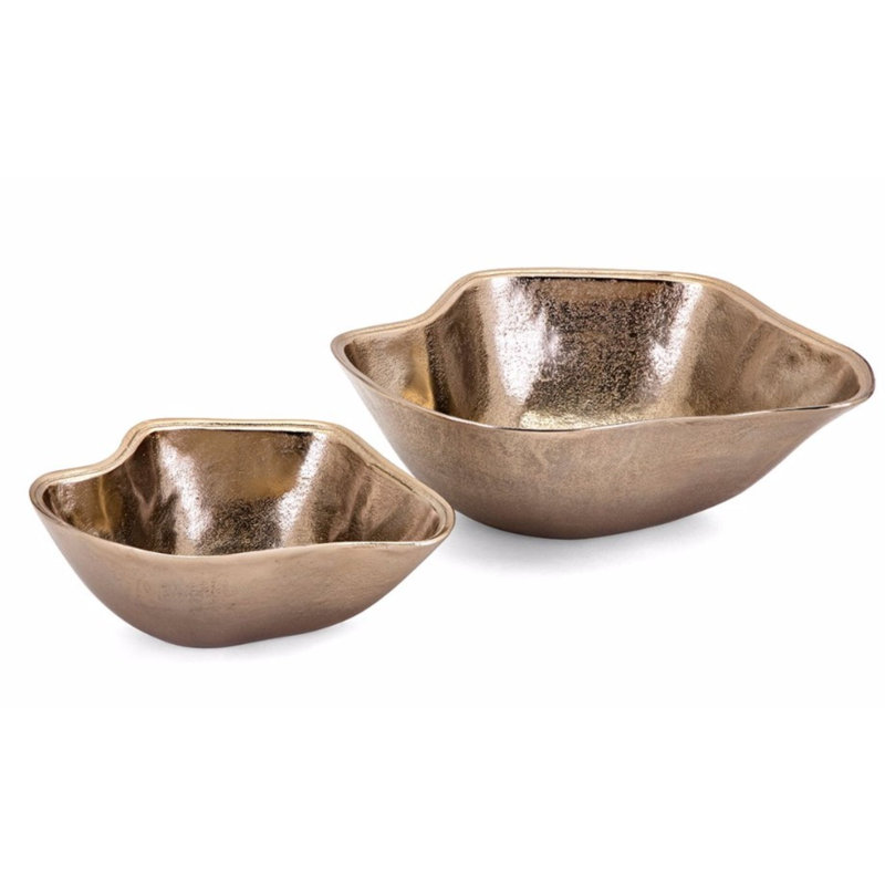 Highland Dunes Shonnard 2 Piece Wavy Decorative Bowl Set Wayfair