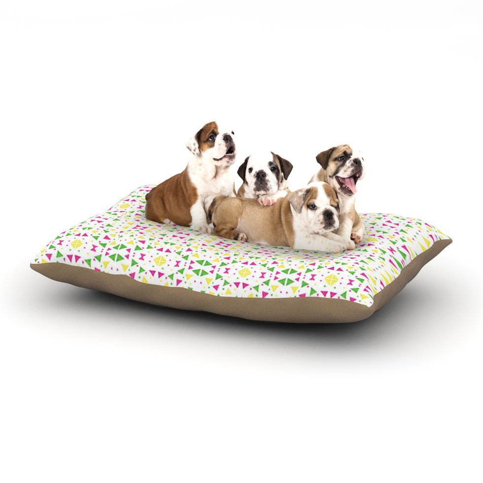 East Urban Home Empire Ruhl Neon Triangles Dog Pillow With