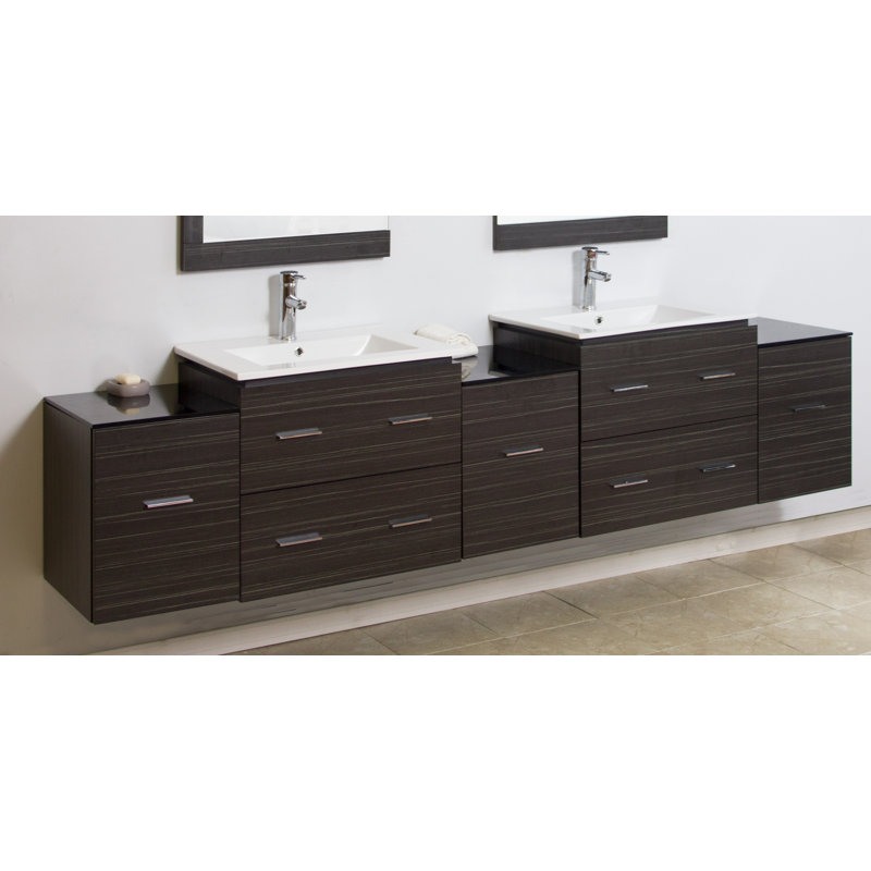 American Imaginations 90 Double Modern Wall Mount Bathroom Vanity 90 Double Modern Wall Mount Bathroom Vanity Set