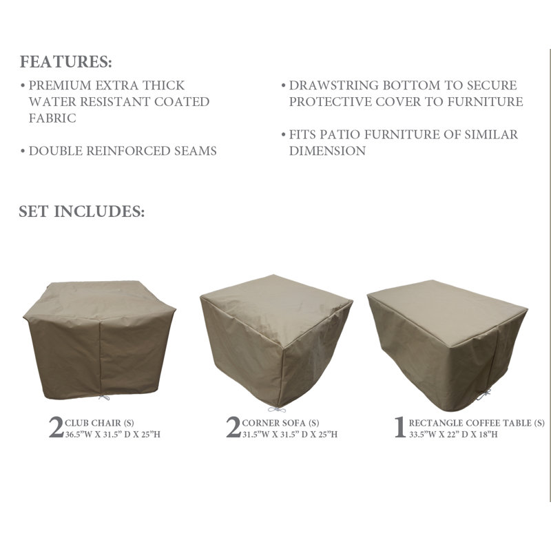 Sol 72 Outdoor Water Resistant 5 Piece Patio Furniture Cover Set Wayfair