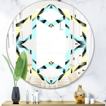 East Urban Home Geometrical Abstract Minimal Pattern Viii Space Modern Frameless Wall Mirror Wayfair