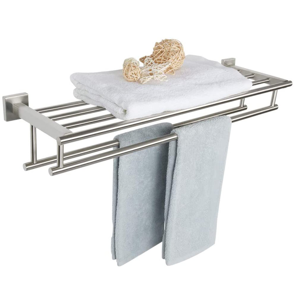 bathroom towel shelf brushed nickel