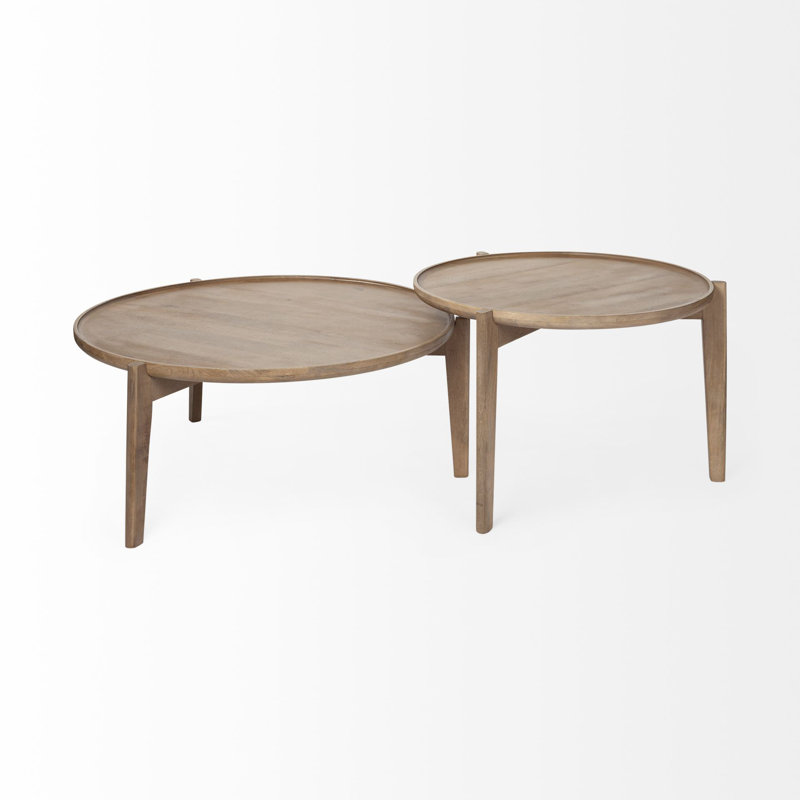 Corrigan Studio Archambault Solid Wood 3 Legs 2 Nesting Table Wayfair