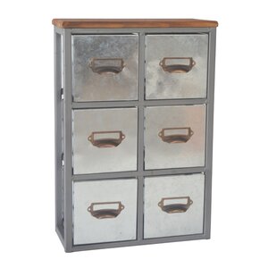 Short Galvanized 6 Drawer Chest