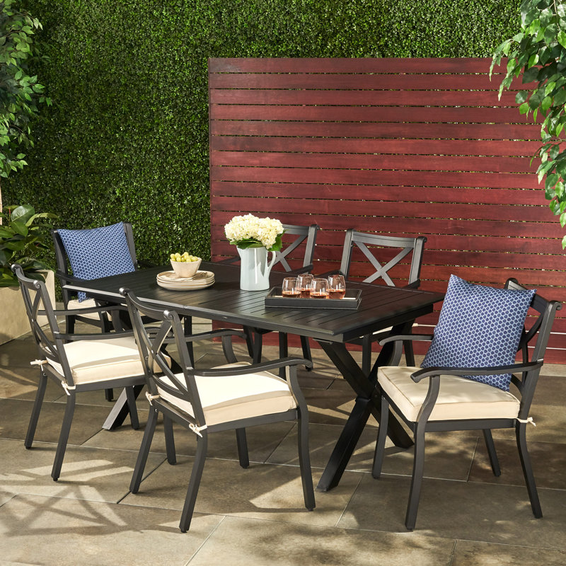 Gracie Oaks Lourdes 7 Piece Dining Set Wayfair Gracie Oaks Lourdes 7 Piece Dining Set