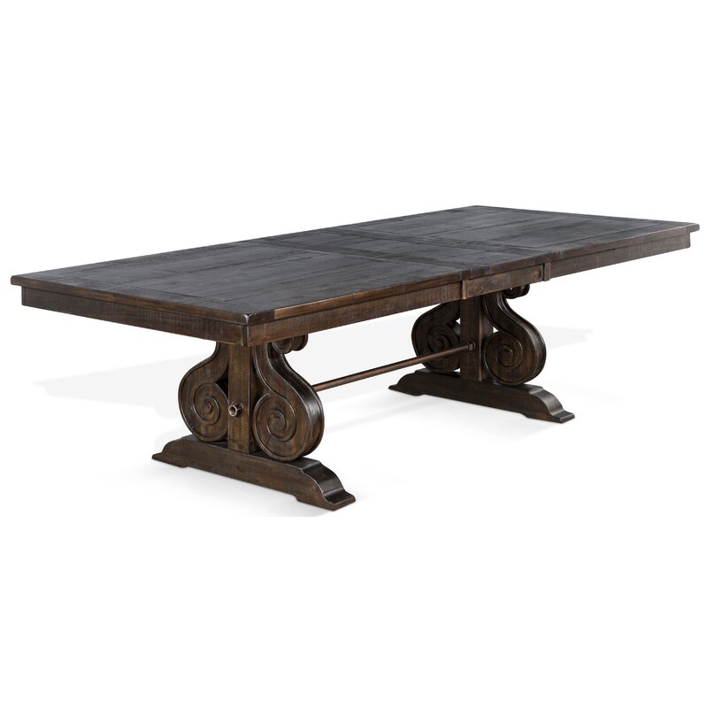 Gracie Oaks Sebastian Trestle Solid Wood Dining Table | Wayfair