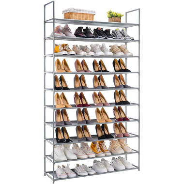 50 Pair 10 Tier Space Saving Storage Organizer Shoes Tower Rack Free Standing 