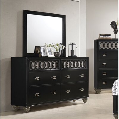 Nims 6 Drawer Double Dresser With Mirror House Of Hampton