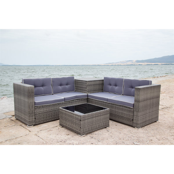 Breakwater Bay 4 Piece Patio Sectional Wicker Rattan ... (600 x 600 Pixel)