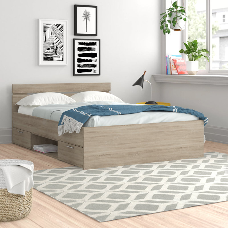 modernmoments bett champagne mit stauraum 140 x 200 cm bewertungen wayfair de