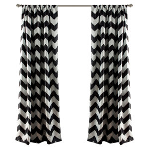 Ola Chevron Blackout Thermal Rod Pocket Curtain Panels (Set of 2)