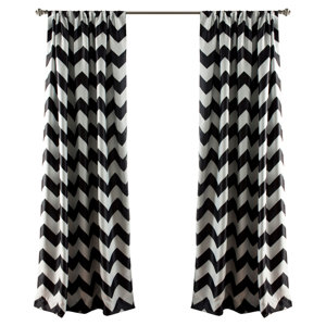 Ola Chevron Blackout Thermal Rod Pocket Curtain Panels (Set of 2)