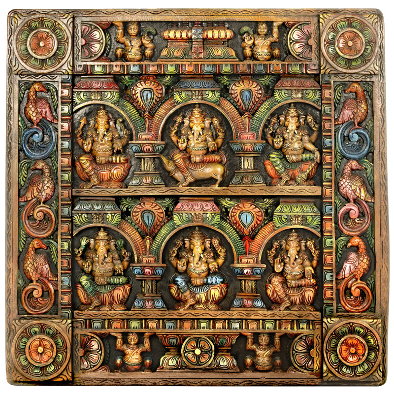 Six Ganesha Panel - Ganesh Wall Decorations - Hindu Wall art