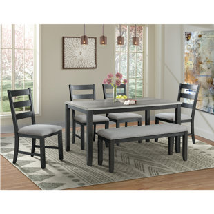 Mavis 6 Piece Solid Wood Dining Set Design On Tv Stands