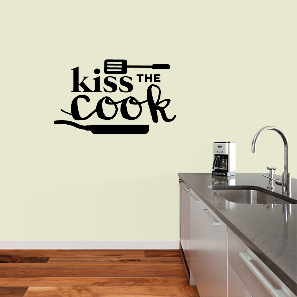 Details about   Kiss the Cook Vinyl Wall Decal Kitchen Decor Sticker Art  Removable Waterproof