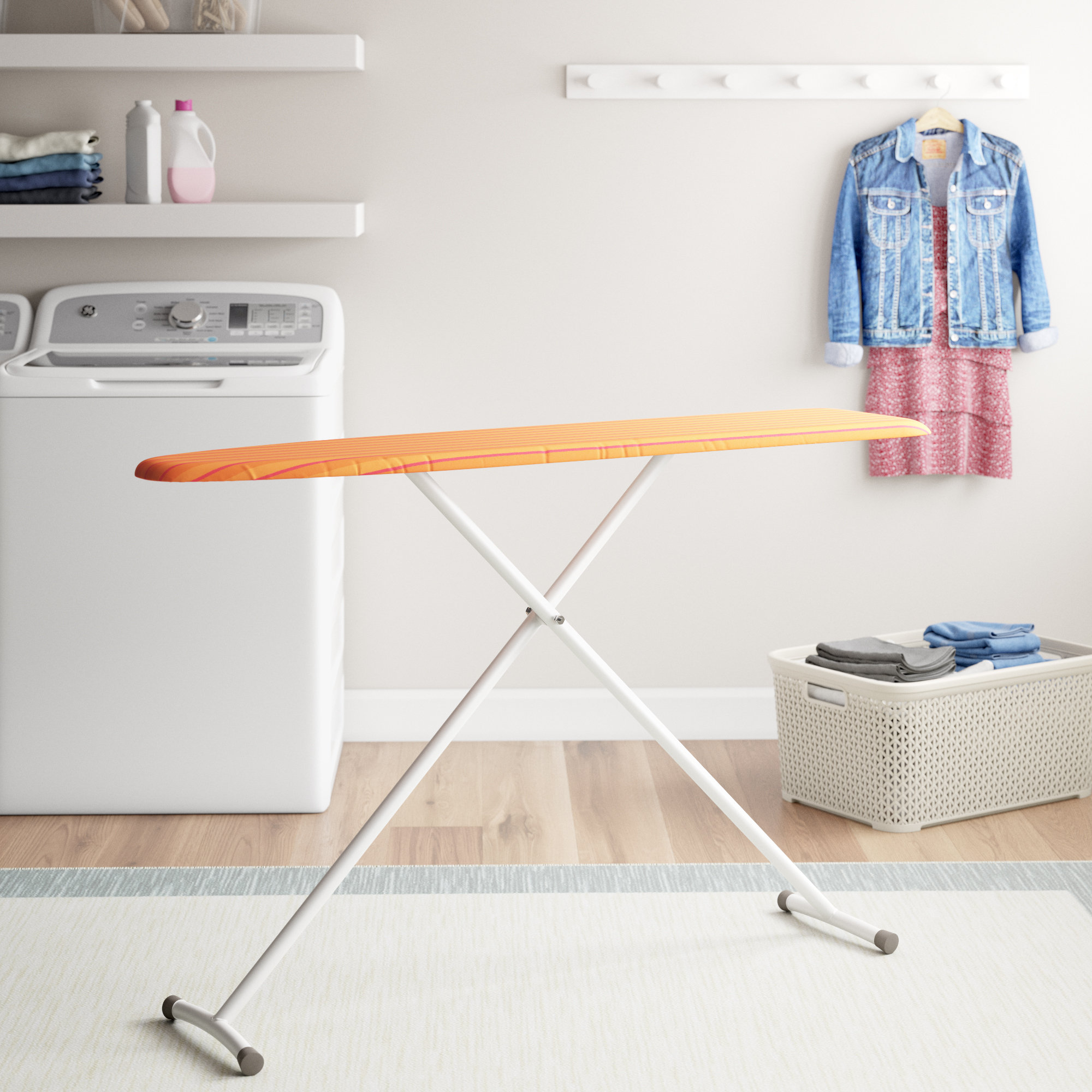 Over The Door Ironing Board Cover With Pad 42/" X 14/" Ready Press Protective Pad