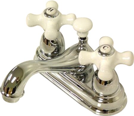 Elements Of Design Centerset Bathroom Faucet With Double Porcelain