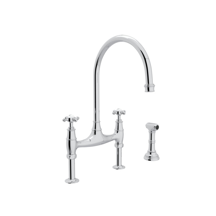 Georgian Era Bridge Kitchen Faucet with Side Spray