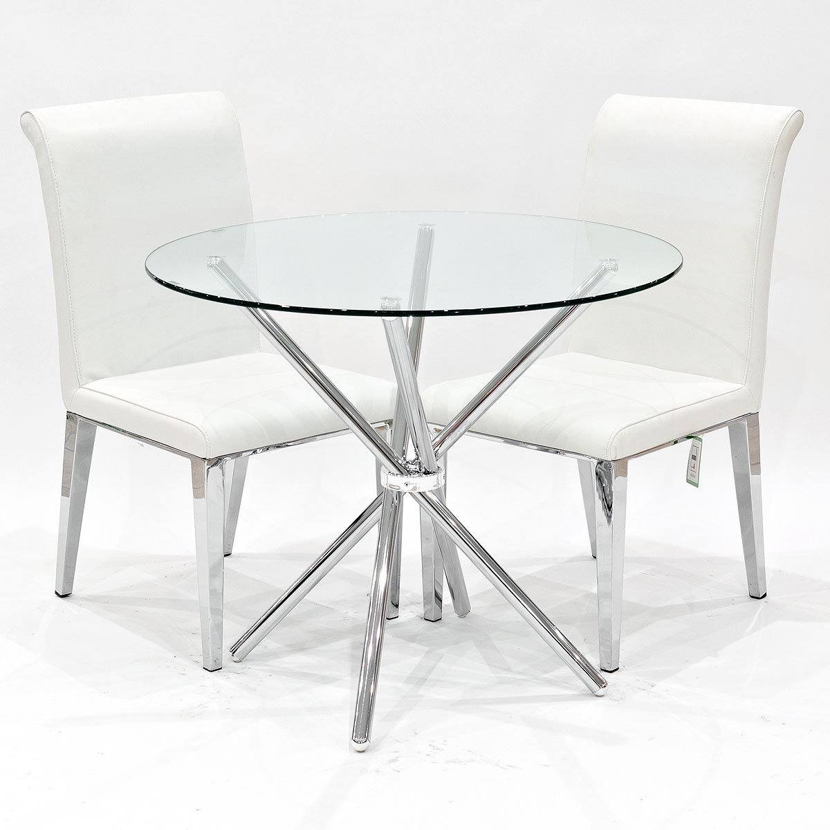 Metro Lane Desborough Circular Gl Dining Set With 2 Chairs Desborough Circular Gl Dining Set