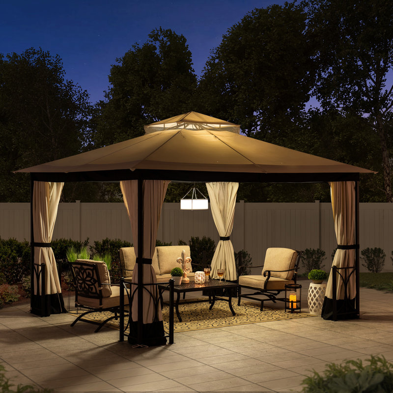 Sunjoy Belcourt 12 Ft W X 10 Ft D Steel Patio Gazebo Reviews Wayfair Ca