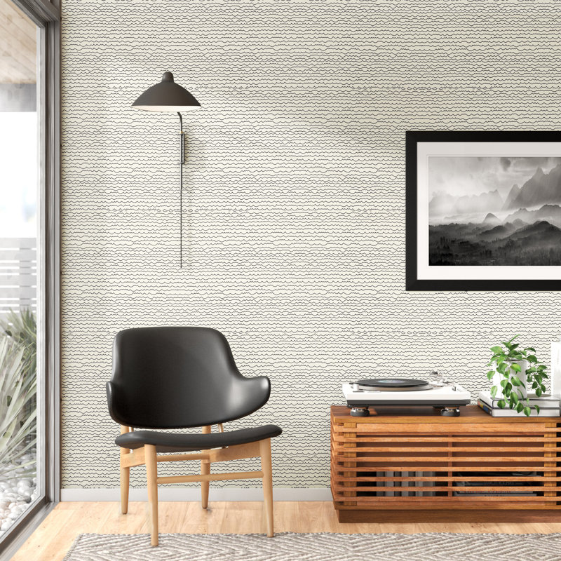 Drawn From Nature Waves 13 5 L X 27 W Smooth Wallpaper Roll