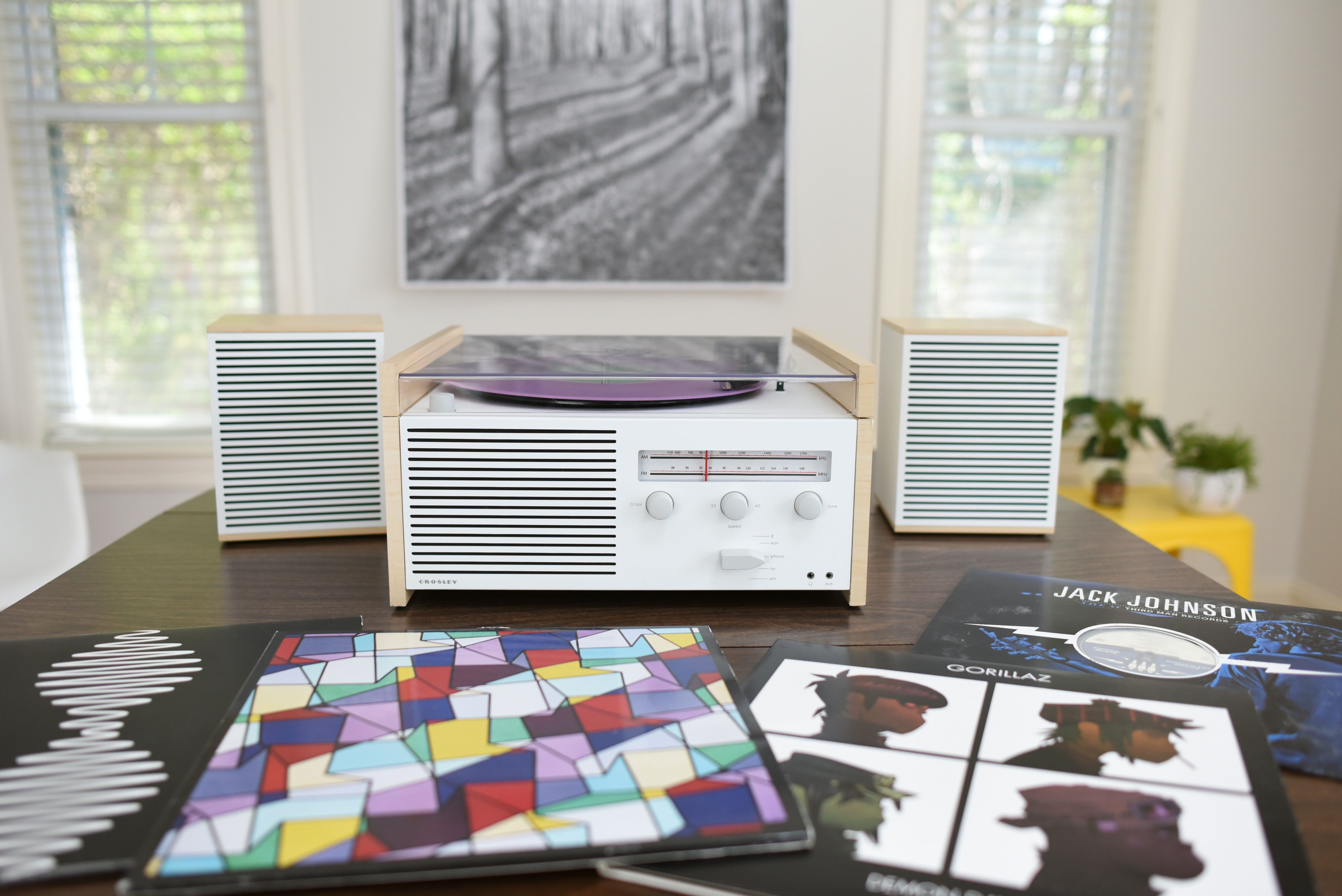 crosley switch ii record player with speakers