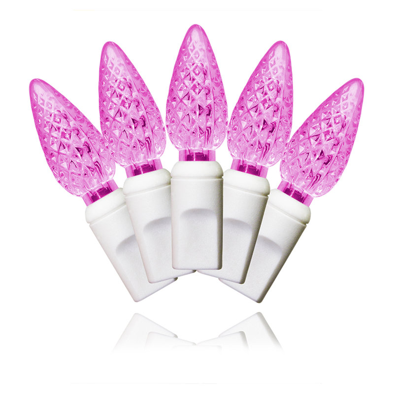 Queens Of Christmas Standard 35l C6 Pink Lights On White Wire Reviews Wayfair