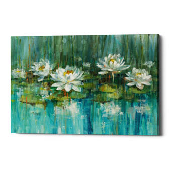 August Grove Water Lily Pond Acrylic Painting Print On Canvas