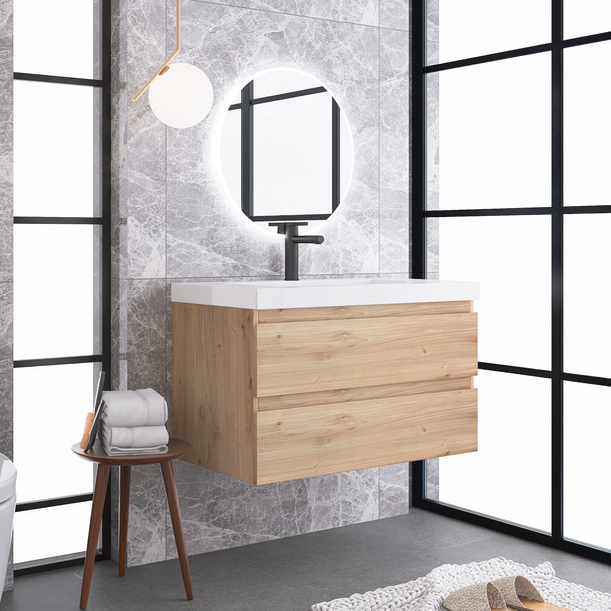 Latitude Run® Cayden-Jay 36'' Wall Mounted Single Bathroom Vanity with ...