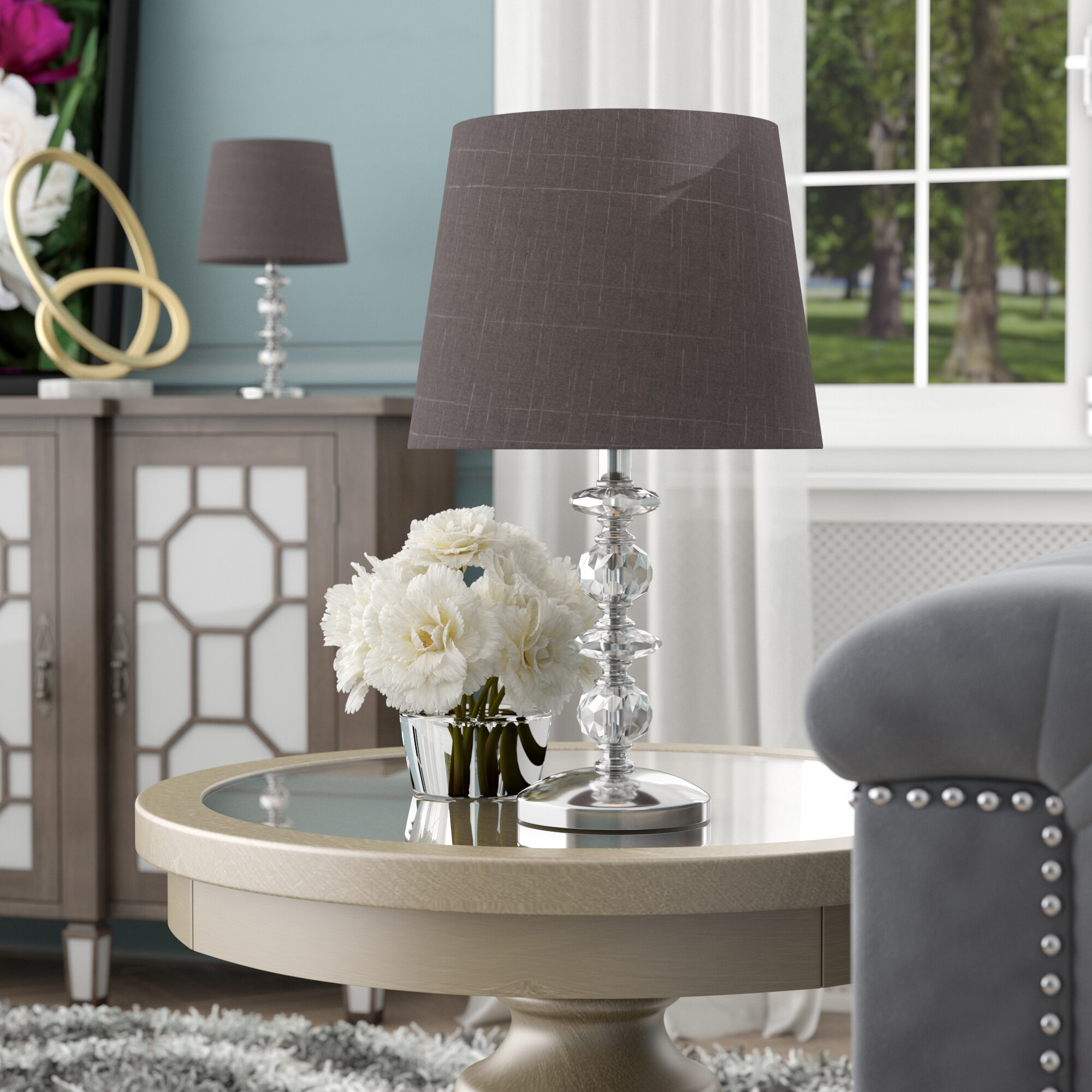 gray living room lamps