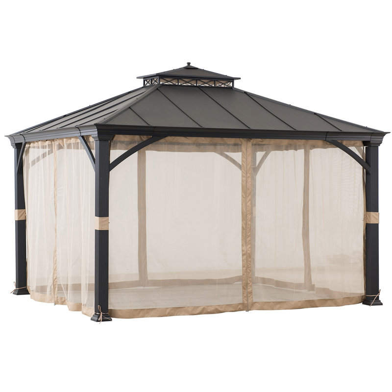 Sunjoy 12 Ft W X 10 Ft D Steel Patio Gazebo Reviews Wayfair
