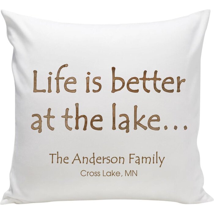 Jds Personalized Gifts Personalized Cabin At The Lake Throw Pillow