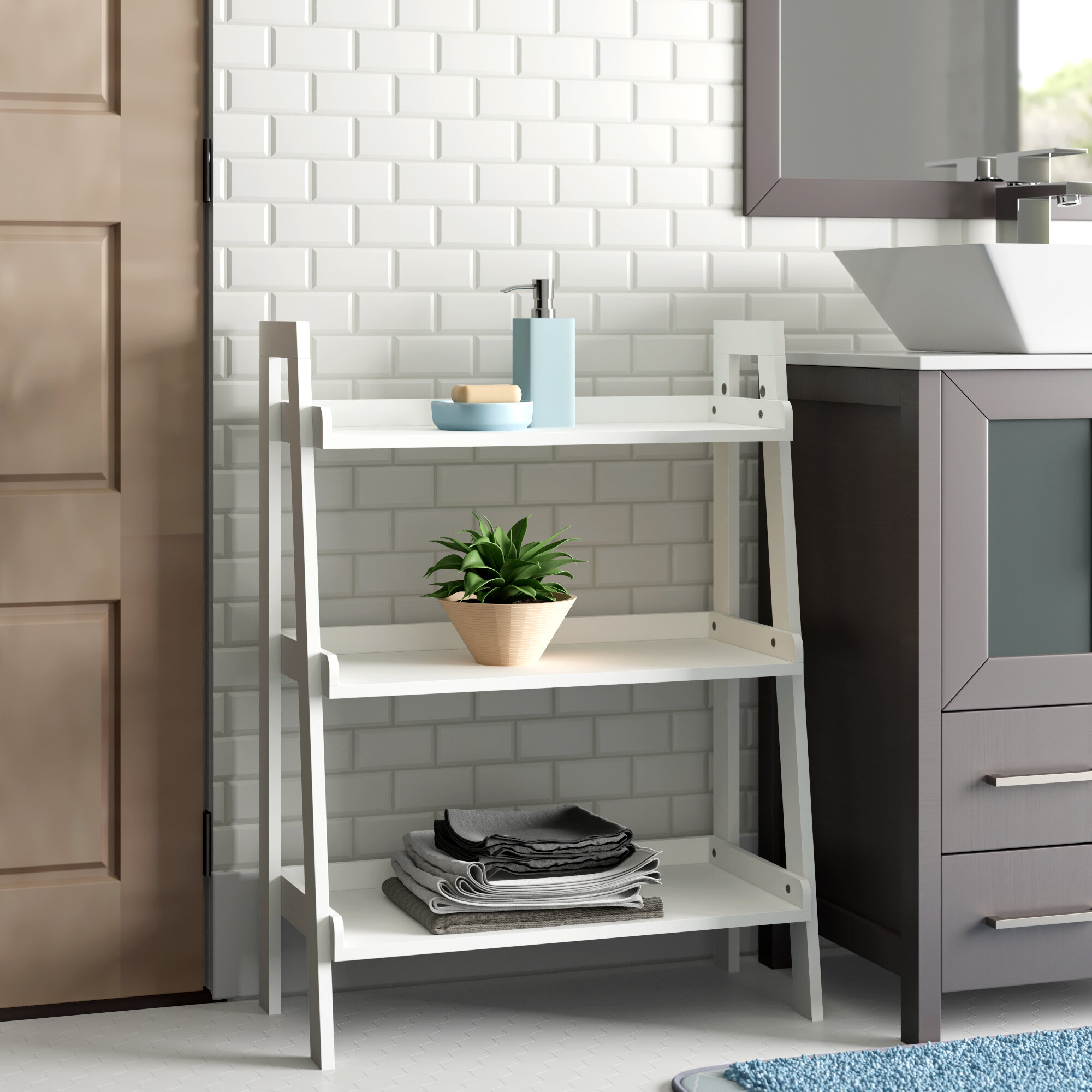 Zipcode Design Hoschton 24 W X 32 5 H X 11 5 D Free Standing Bathroom Shelves Reviews Wayfair