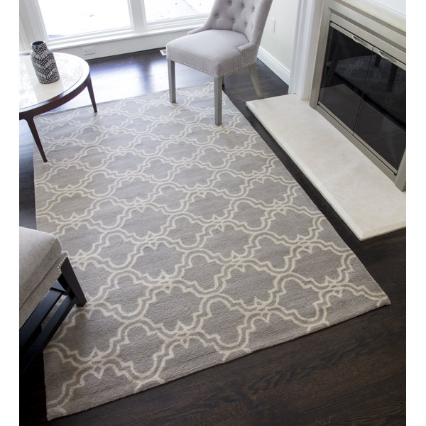 Darby Home Co Blondelle Geometric Handmade Tufted Wool Slate Area Rug Reviews Wayfair