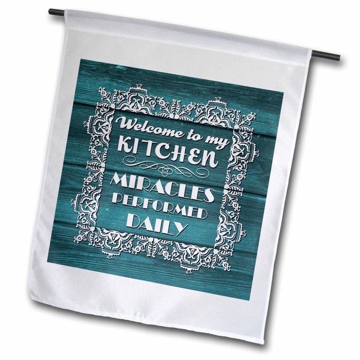 3drose Funny Kitchen Design In Teal Wood Effect Polyester 1 6 X 1