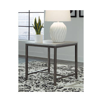 Everly Quinn Glaucio Glass Top Trestle End Table Wayfair