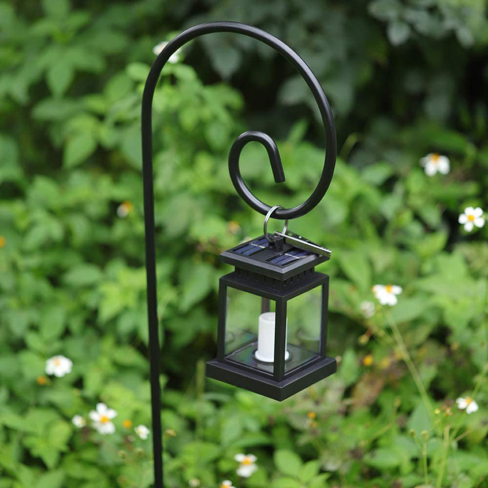 Hanging Plant Baskets 48 Inch Black 2/5 Inch Thick Solar Lights Lanterns Bird Feeders Mason Jars & Plant Hangers Super Strong Premium Metal Hook For Weddings Shepherd Hook 