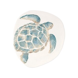 Beautiful 100% Melamine Dinner Set Of 4 Plates 11 “ New Ocean Turtles