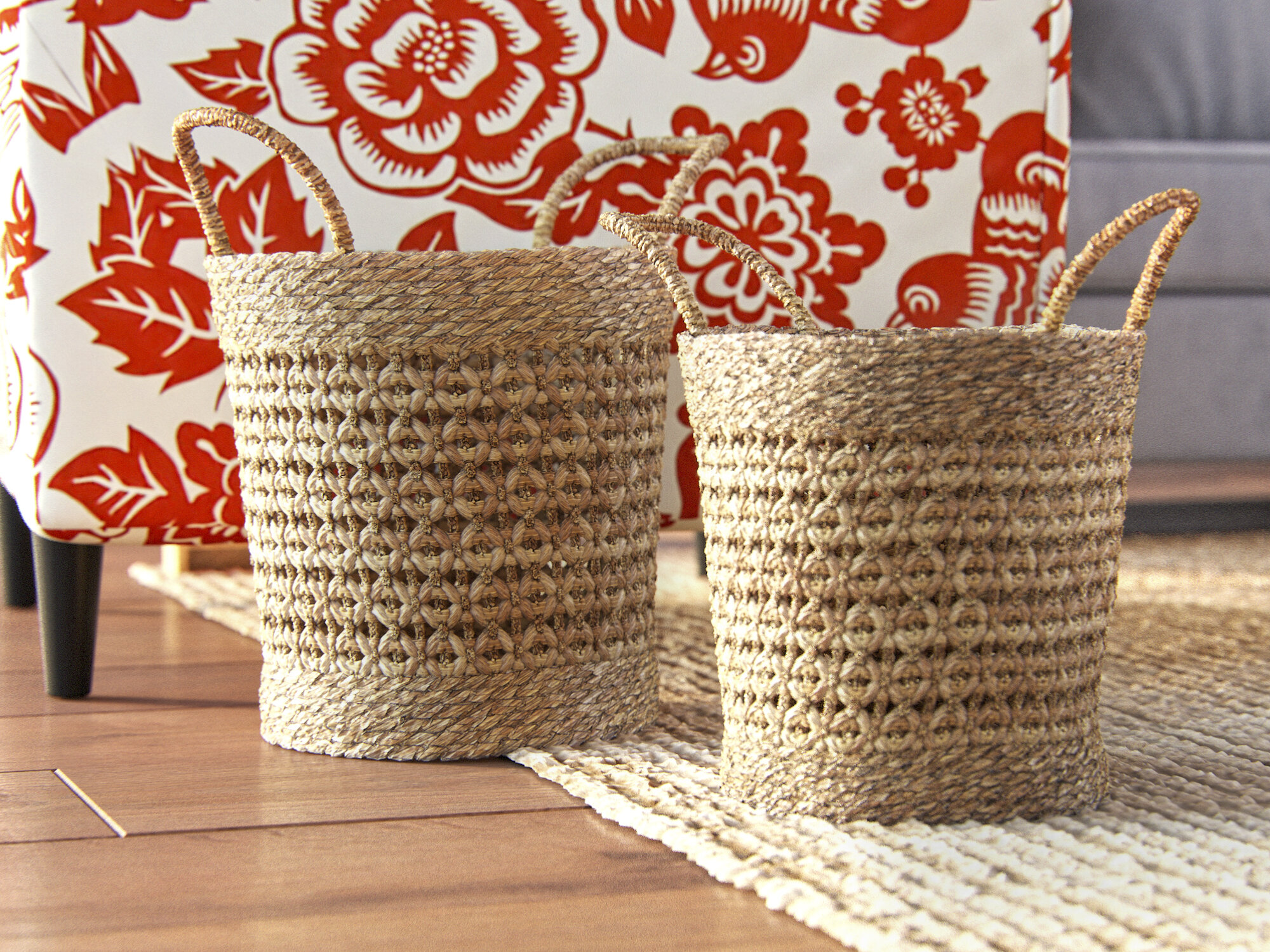 Fairport Seagrass 3 Piece Wicker Basket Set Reviews Joss Main