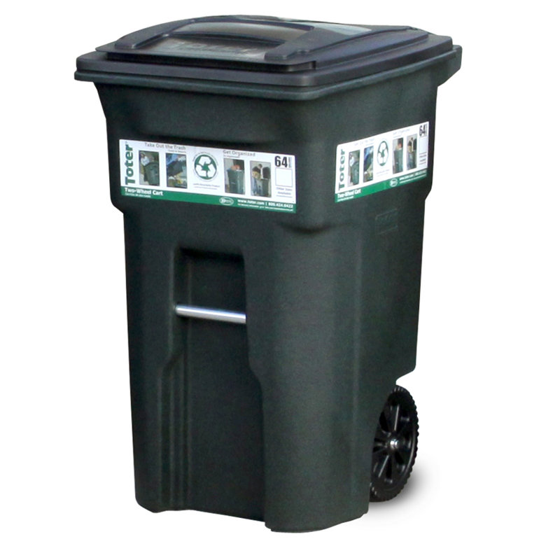 Toter Residential Heavy Duty Two Wheeled Curbside Trash Recycling Bin Reviews Wayfair