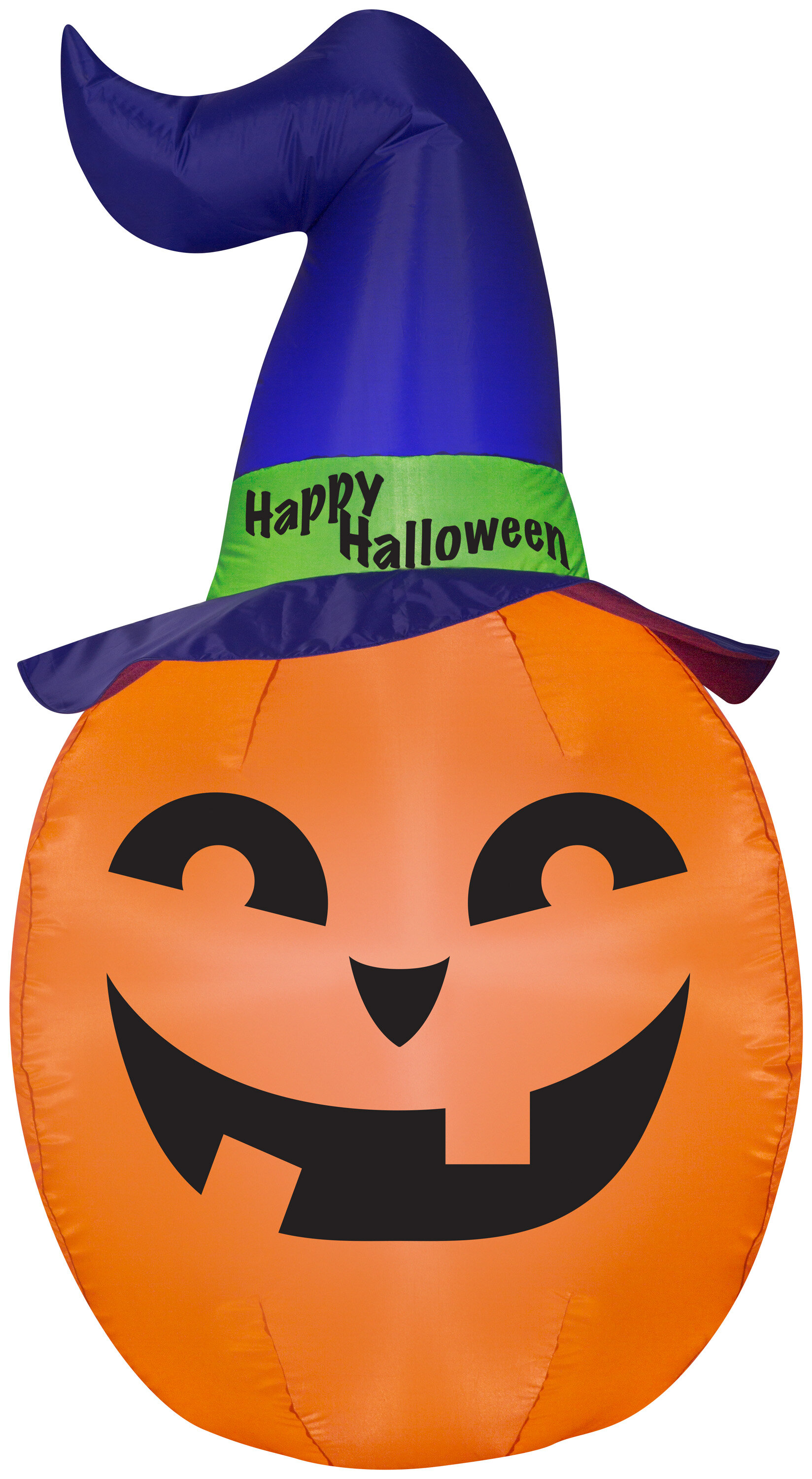 pumpkin with witch hat inflatable