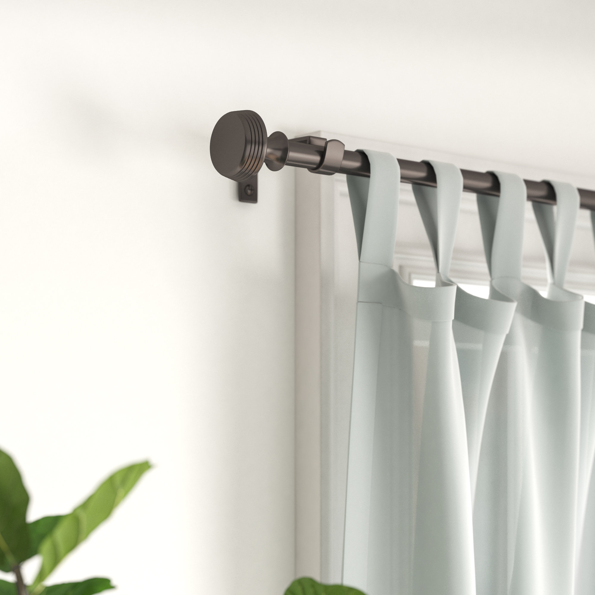 Foundstone Zora Core Curtain Knob Telescoping Drapery Rod Set