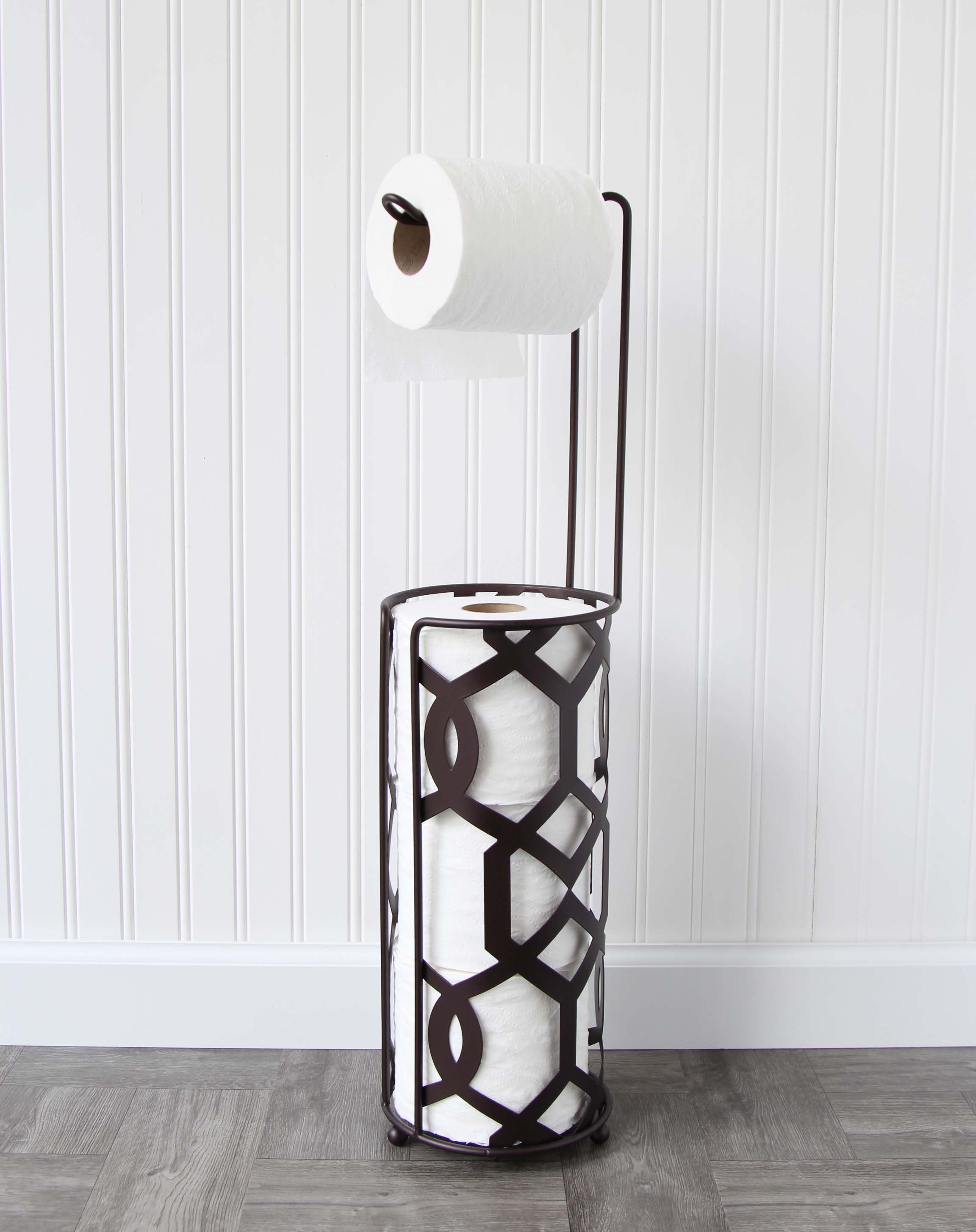 Free Standing Roll Organizer Toilet Paper Stand Bronze Oil Rubbed Tissue Holder