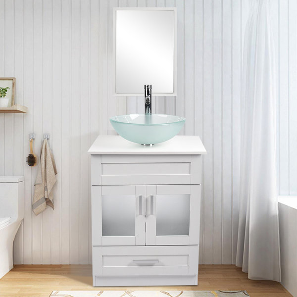 Latitude Run Chabon 24 Single Bathroom Vanity Set With Mirror Reviews Wayfair