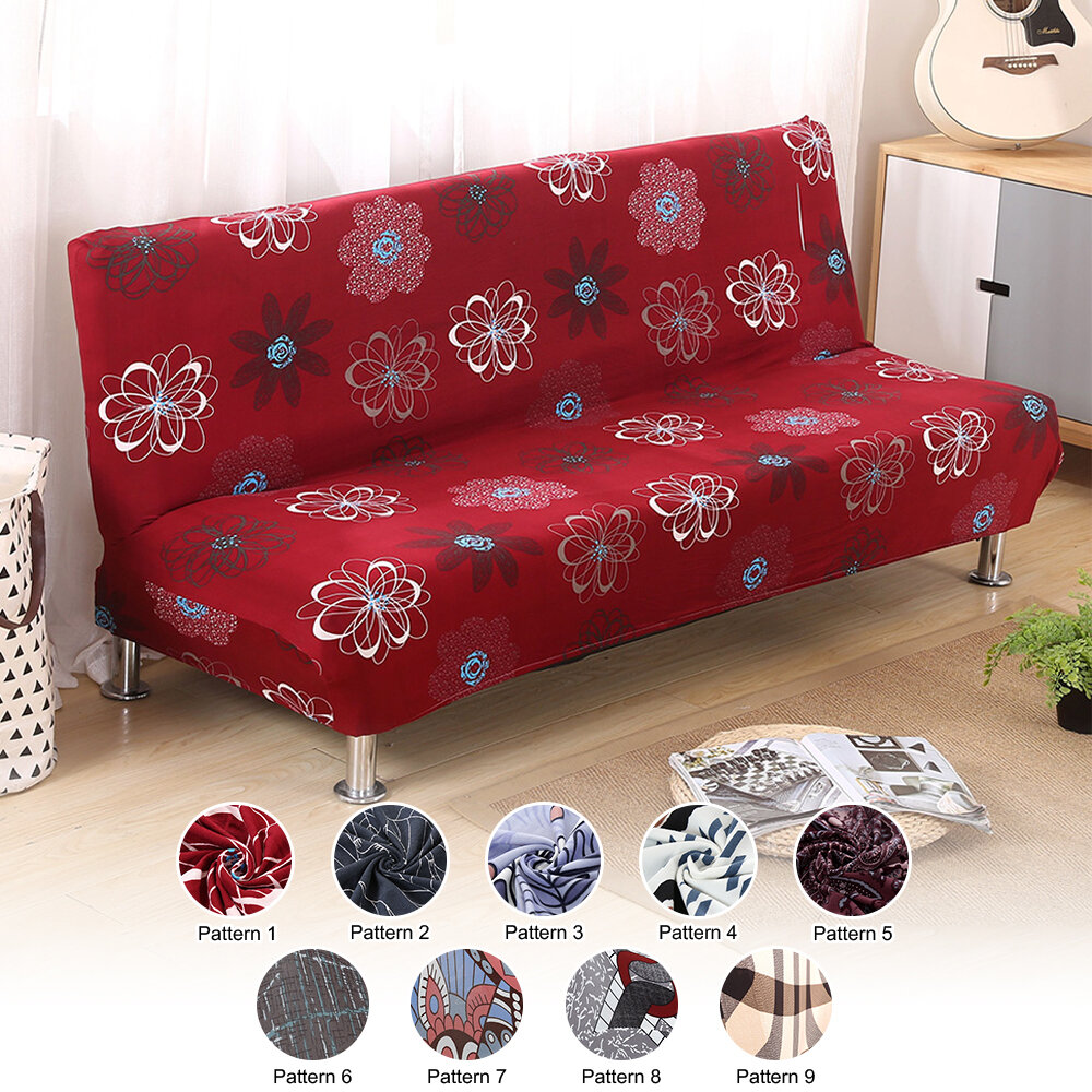 Stretch Sofa Bed Cover Full Folding Armless Elastic Futon Slipcover Couch Cover 