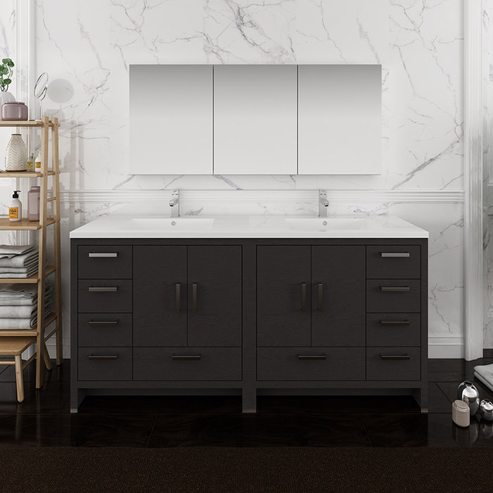 Fresca Senza Tuscany 71 Double Bathroom Vanity Set With Medicine