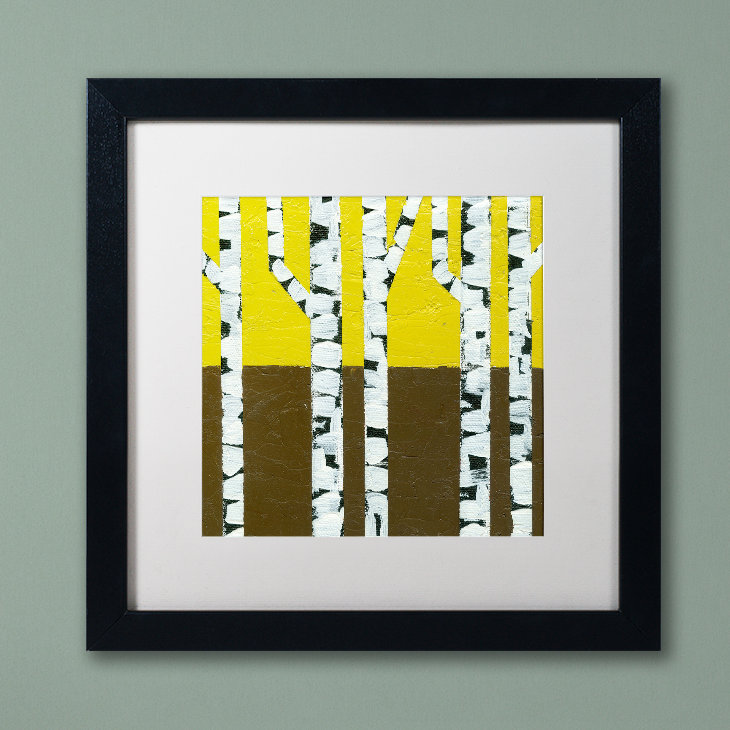 Trademark Art Seasonal Birches Fall By Michelle Calkins Framed Painting Print Wayfair