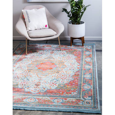 Bungalow Rose Lonerock European Orange Pink Area Rug Reviews Wayfair Lonerock European Orange Pink Area Rug