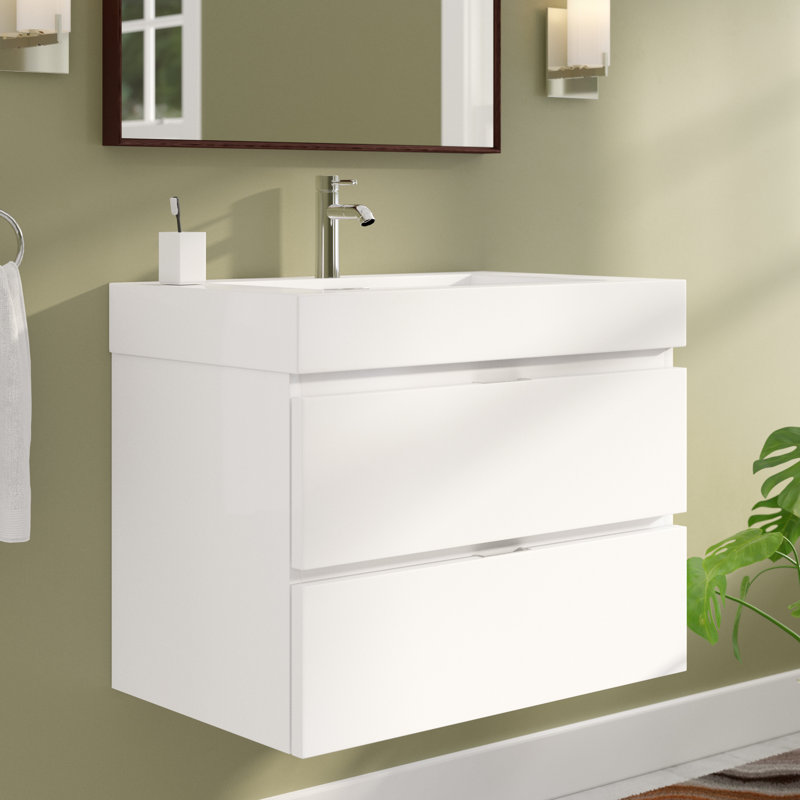 Wade Logan Tenafly 30 Single Wall Mounted Bathroom Vanity Set Tenafly 30 Single Wall Mounted Bathroom Vanity Set